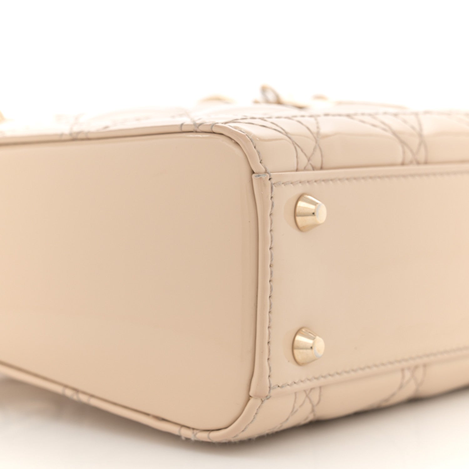 Patent Cannage Mini Lady Dior Beige - Image 8
