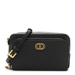 Grained Calfskin Caro Double Pouch Black