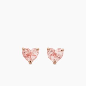 Chatelaine&reg; Heart Stud Earrings 18K Rose Gold with Morganite, 8mm