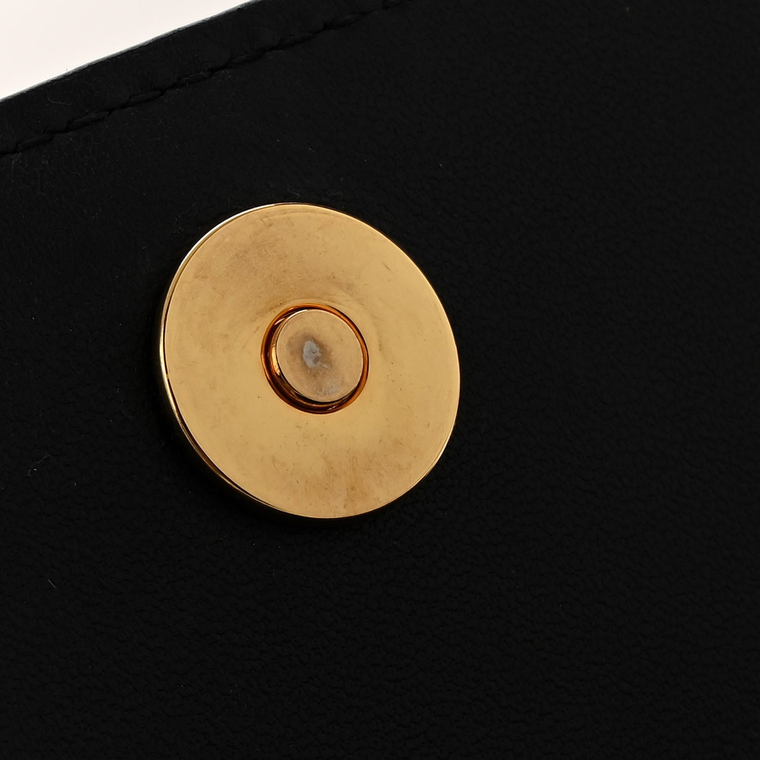 Supple Calfskin Caro Pouch with Chain Black - Image 14