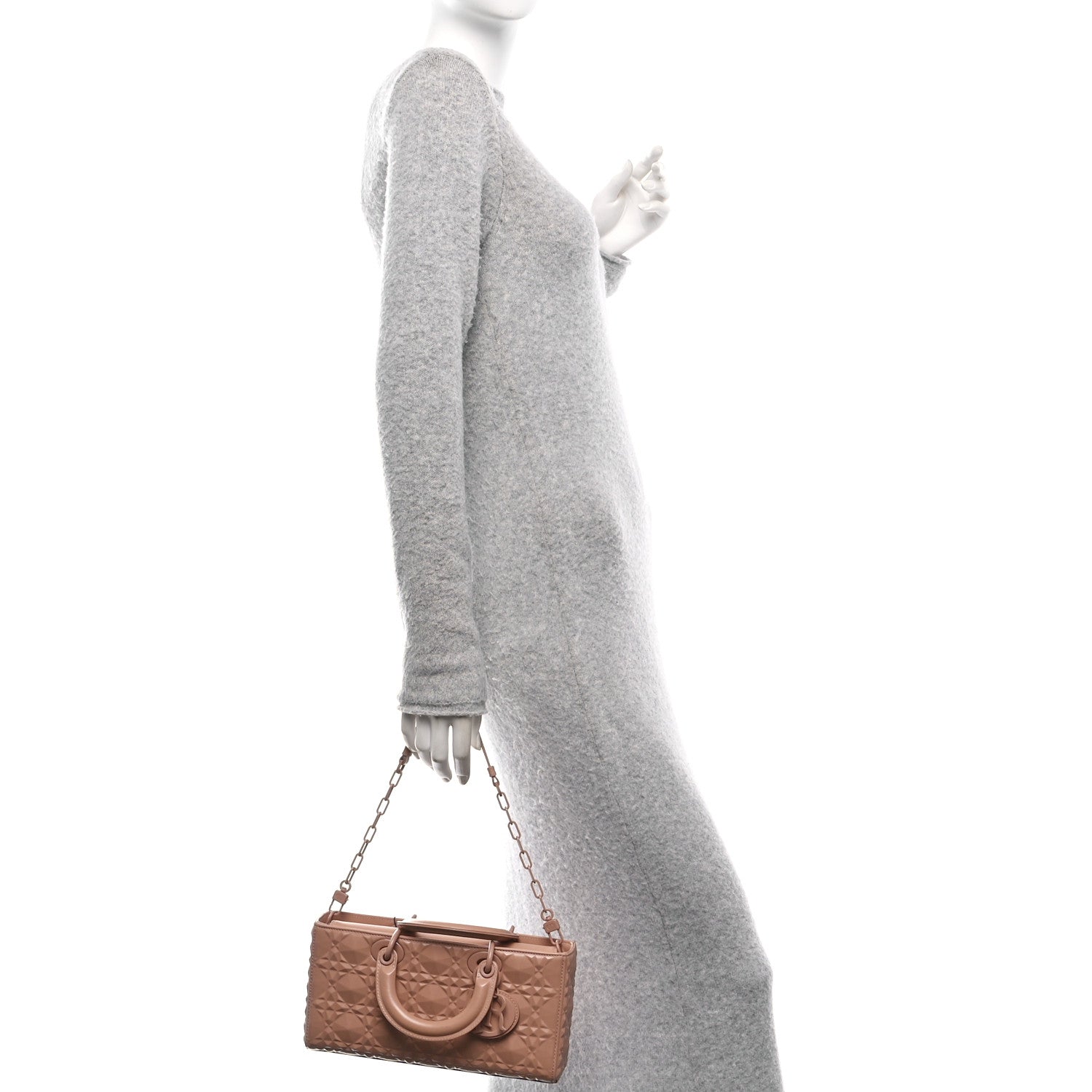 Calfskin Cannage Diamond Medium Lady D-Joy Rose Des Vents - Image 2