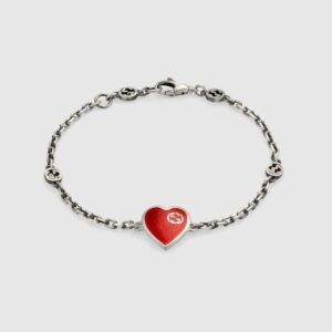 HEART BRACELET WITH INTERLOCKING G