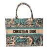 Raffia Embroidered Dioriviera Medium Book Tote Aquamarina