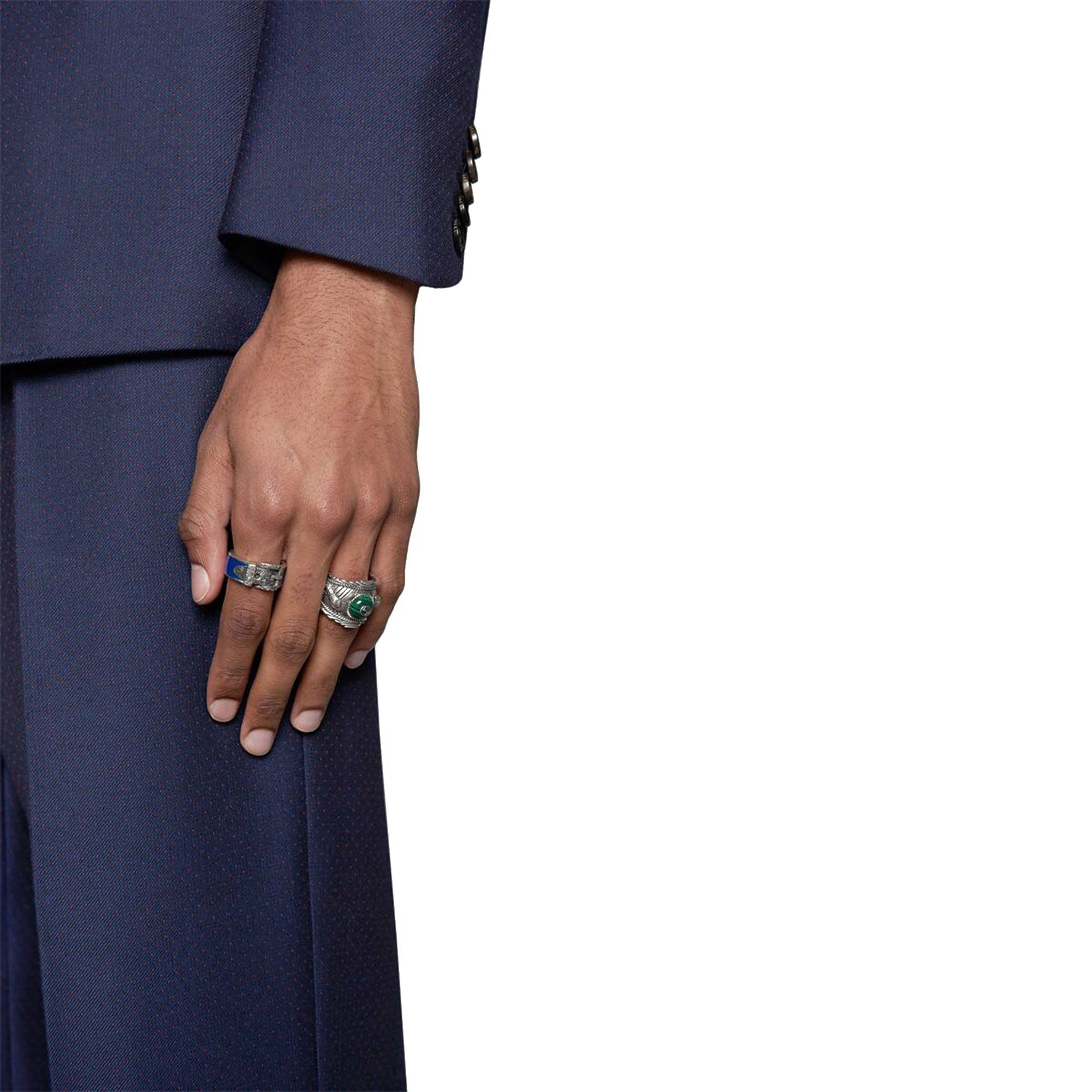 Medium Feline Head Sterling Silver Ring - Image 5