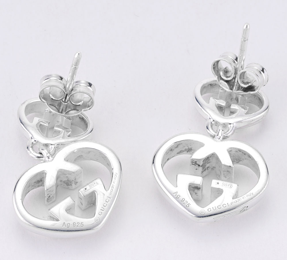 Love Britt G Heart Earrings in Silver - Image 3