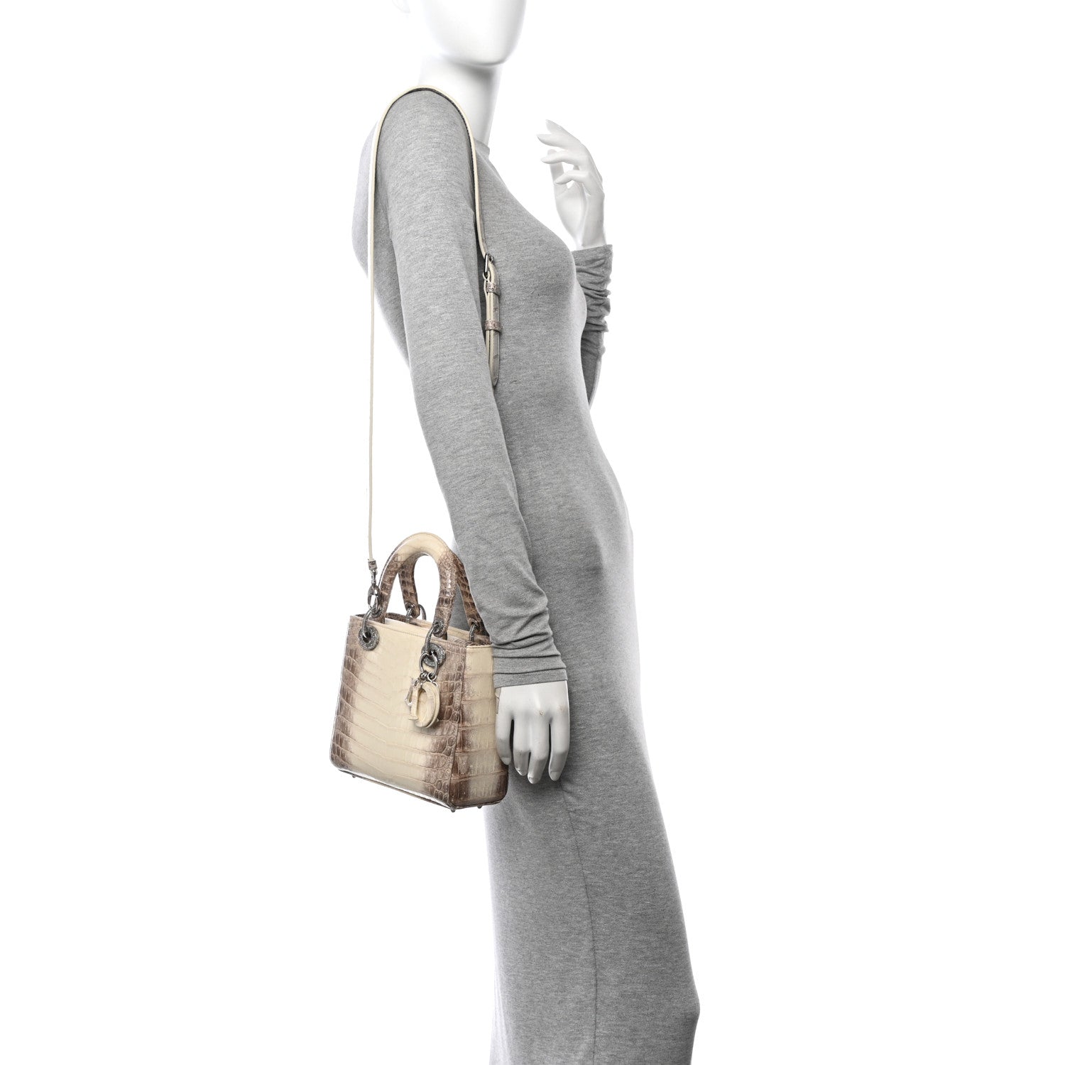 Niloticus Crocodile Himalaya Crystal Small Lady Dior White - Image 2