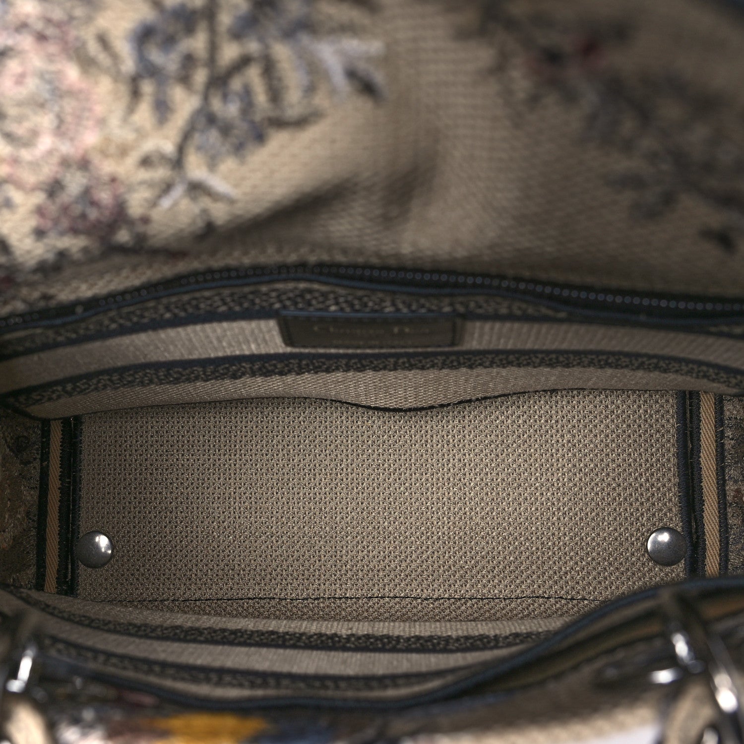 Canvas Embroidered Jardin D'Hiver Medium Lady D-Lite Beige Multicolor - Image 4