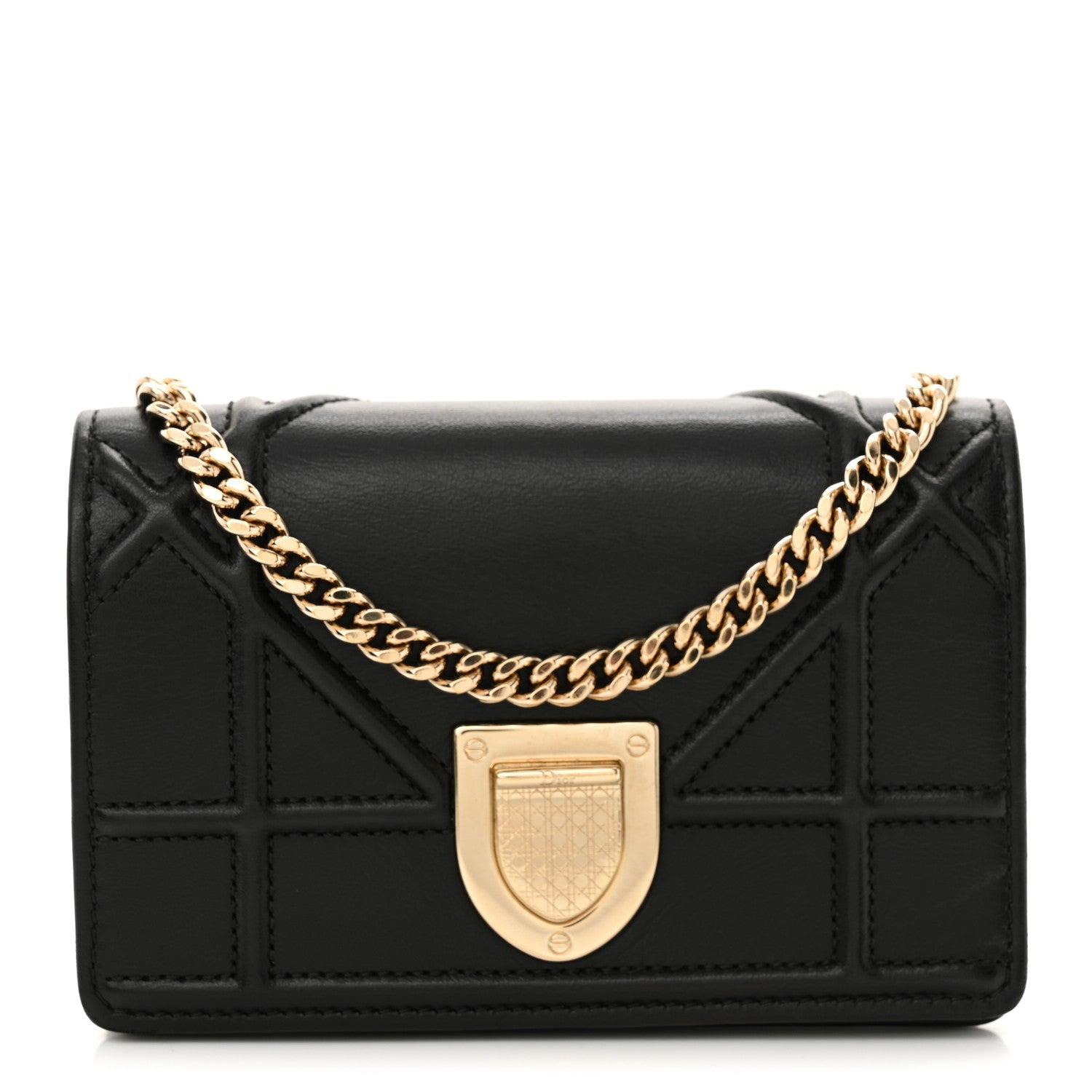 Lambskin Baby Diorama Flap Bag Black