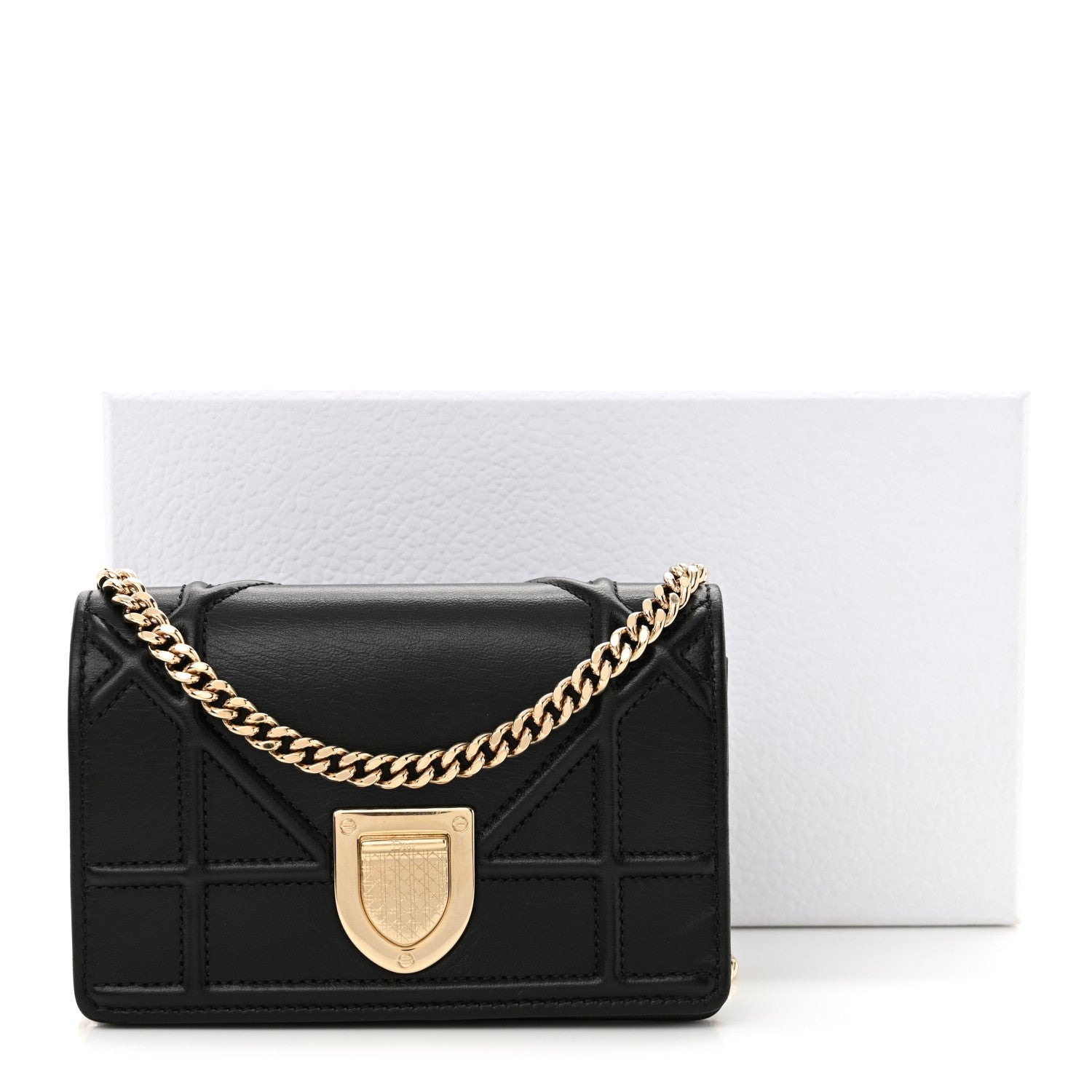 Lambskin Baby Diorama Flap Bag Black - Image 10