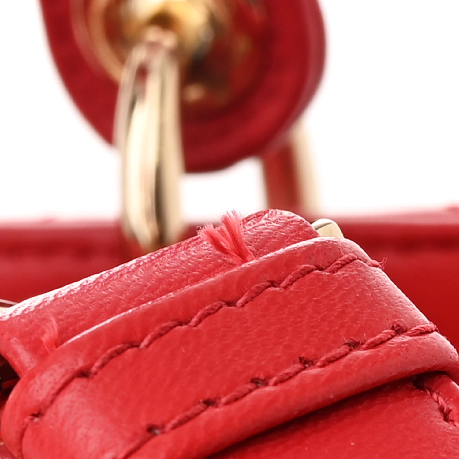 Lambskin Cannage Medium Lady Dior Red - Image 10