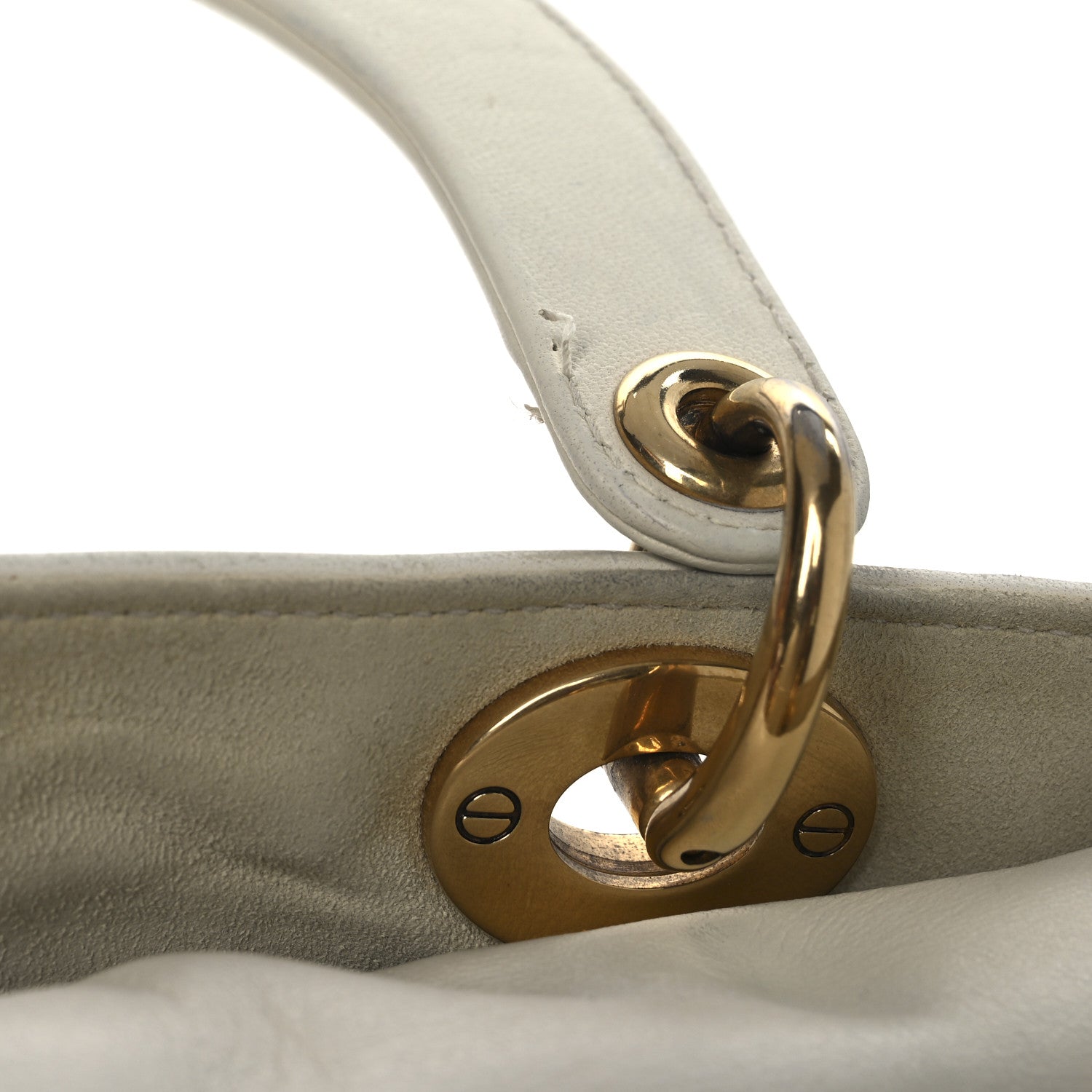 Calfskin Cannage Studded Small Supple Lady Dior White - Image 9