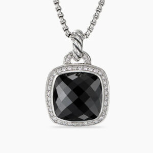 Albion&reg; Pendant Sterling Silver with Black Onyx and Diamonds, 14mm