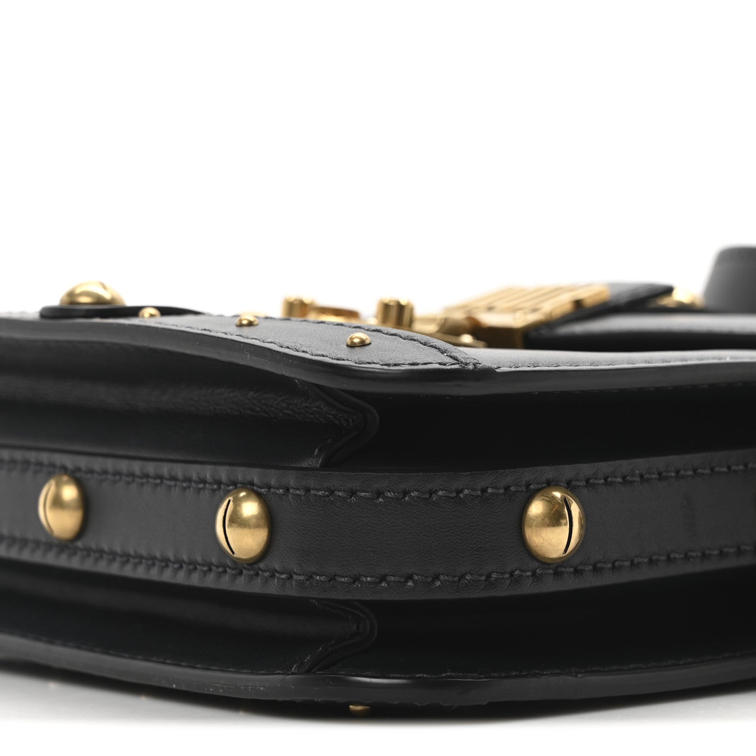 Calfskin Studded Square Dioraddict Flap Black - Image 8