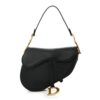Grained Calfskin Saddle Bag Black