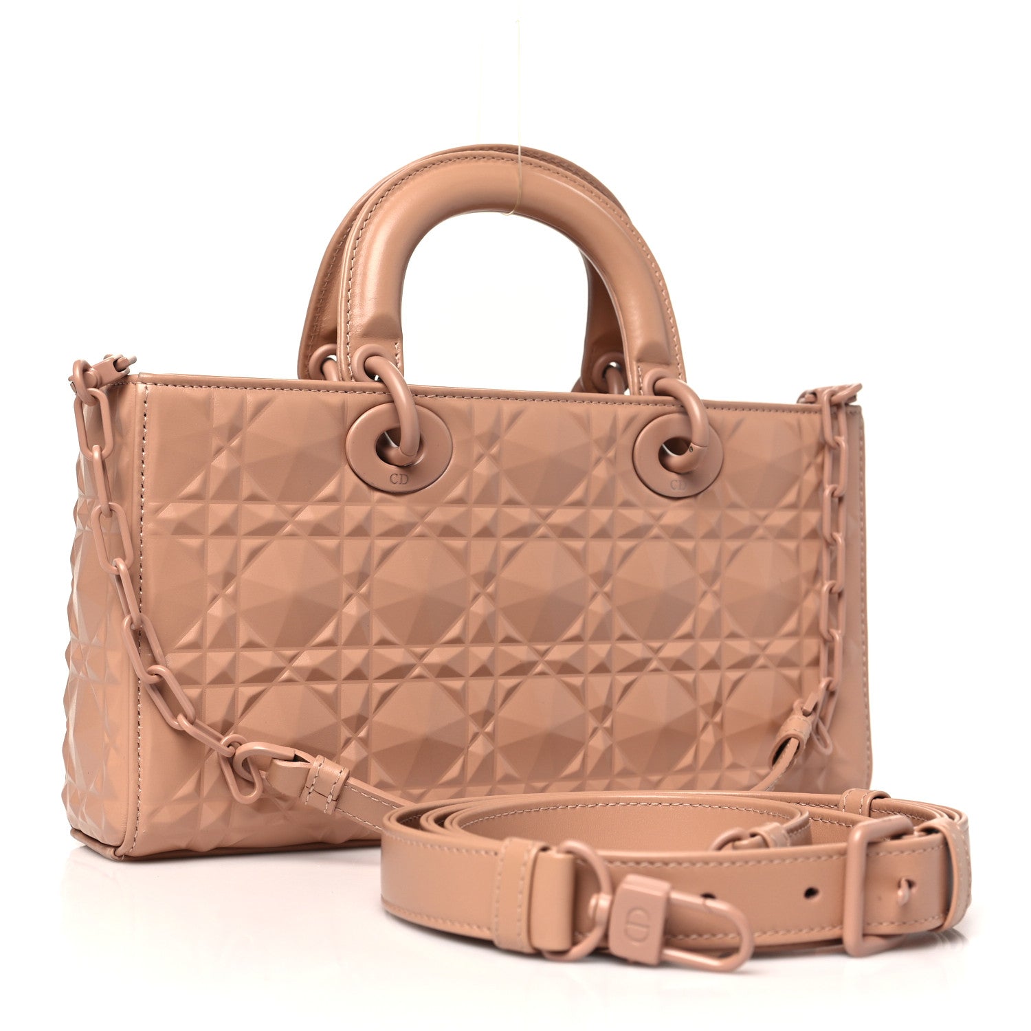 Calfskin Cannage Diamond Medium Lady D-Joy Rose Des Vents - Image 3