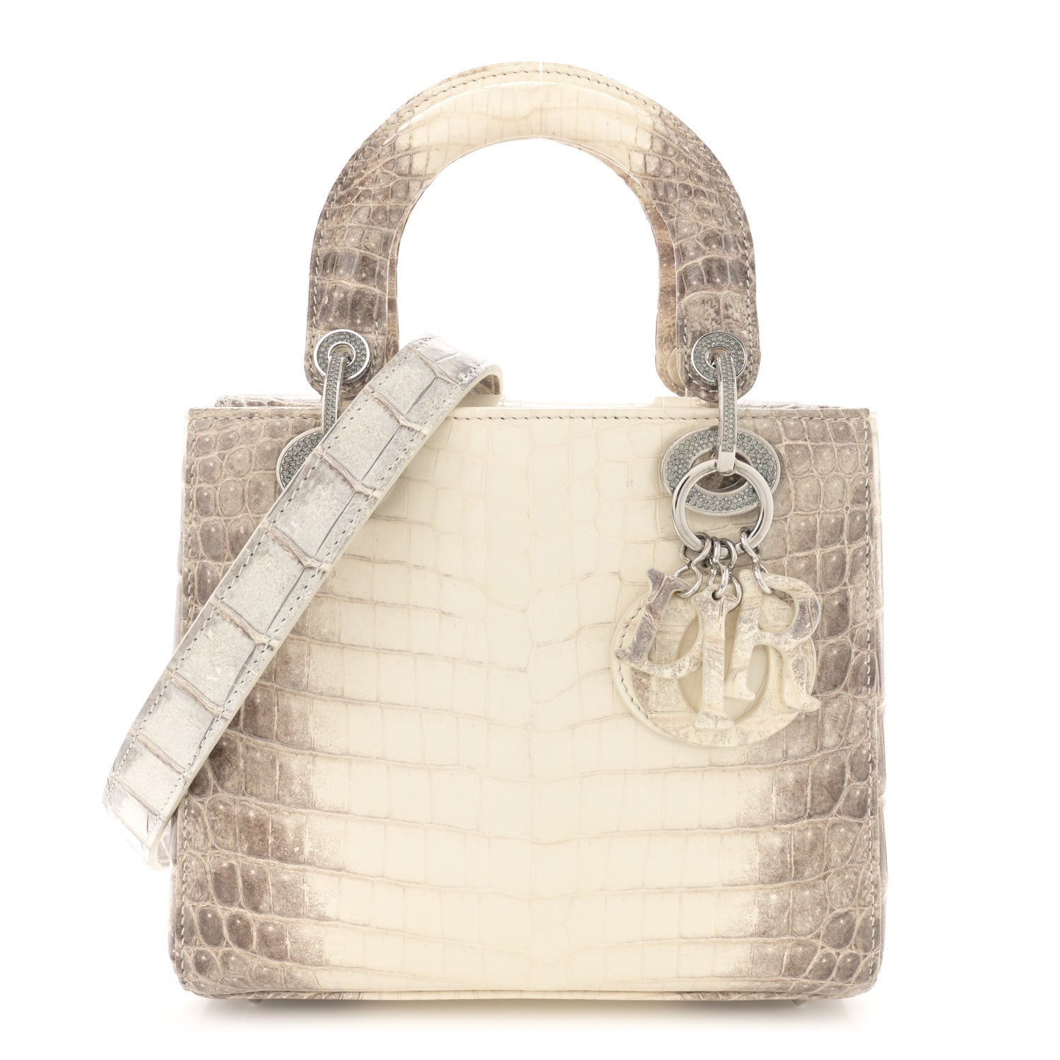 Niloticus Crocodile Himalaya Crystal Small Lady Dior White
