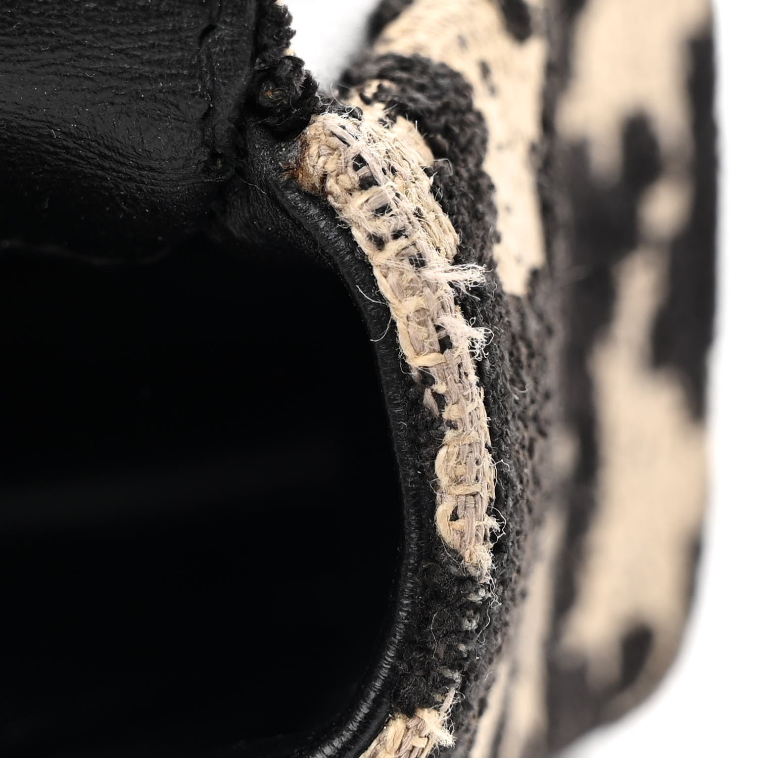 Technical Canvas Macro Houndstooth Medium Caro Bag Black White - Image 8