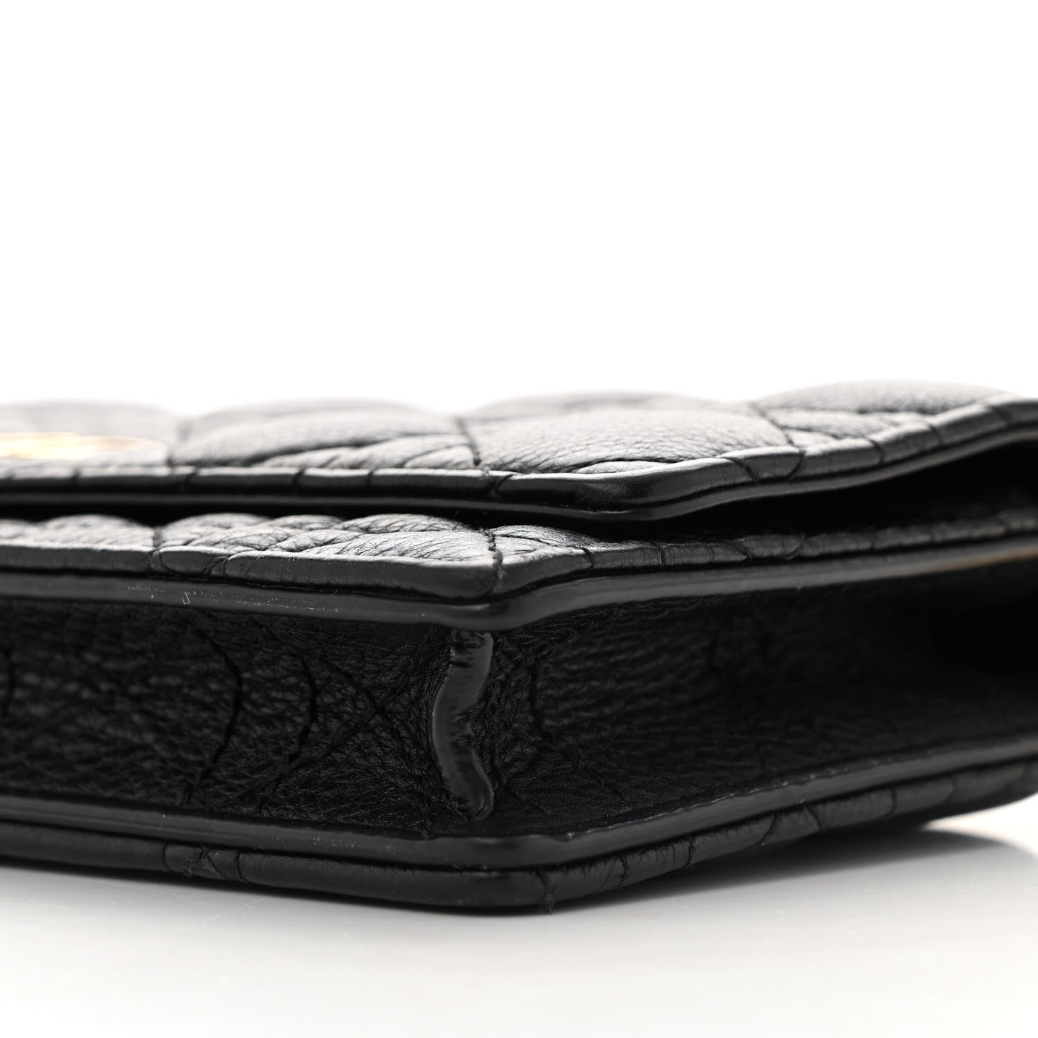 Supple Calfskin Caro Pouch with Chain Black - Image 10