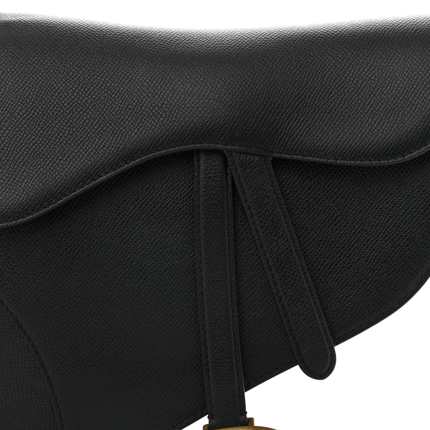Grained Calfskin Saddle Bag Black - Image 8