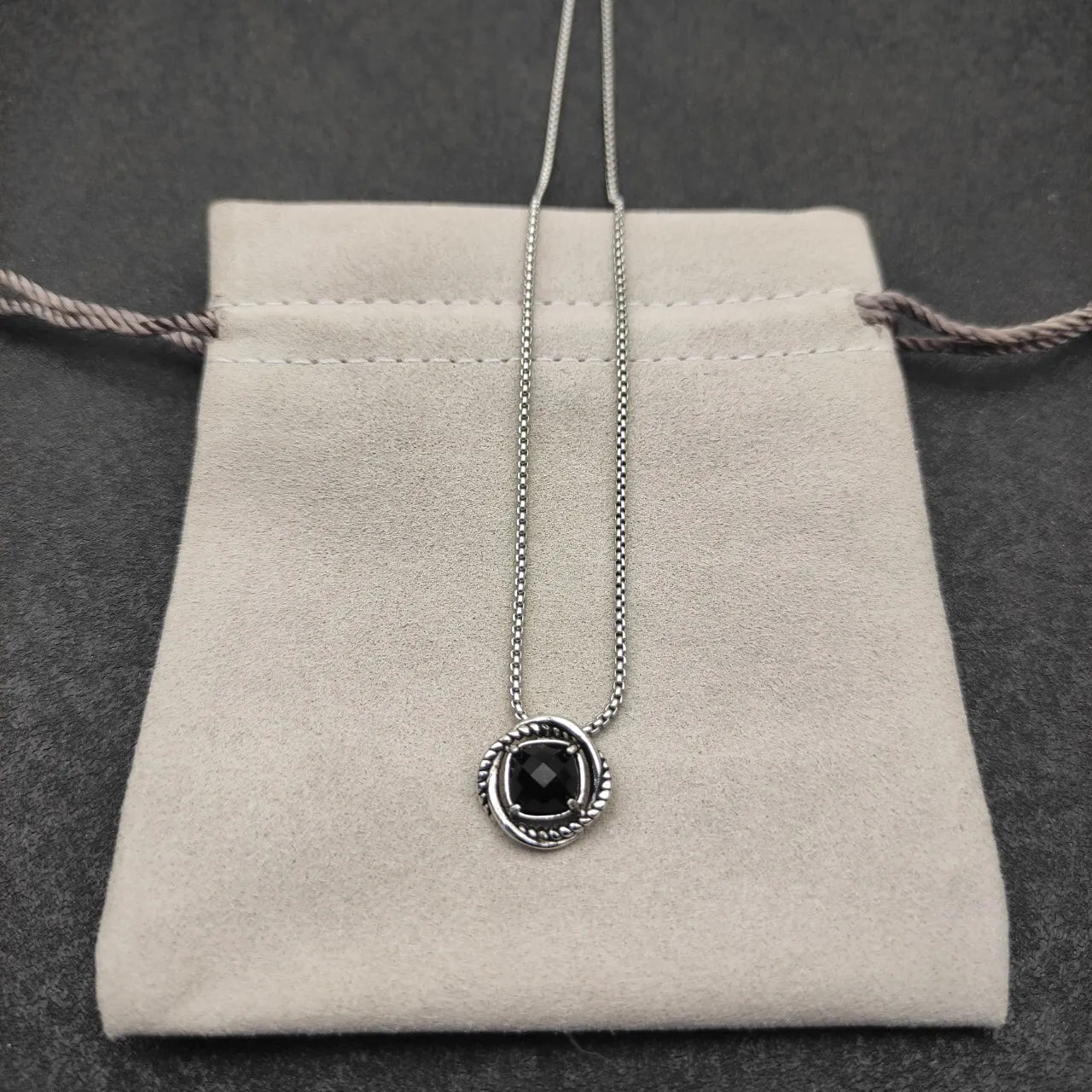 Petite Chatelaine® Necklace Sterling Silver with Black Onyx, 10mm - Image 3