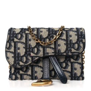 Oblique Nano Saddle Chain Pouch Blue