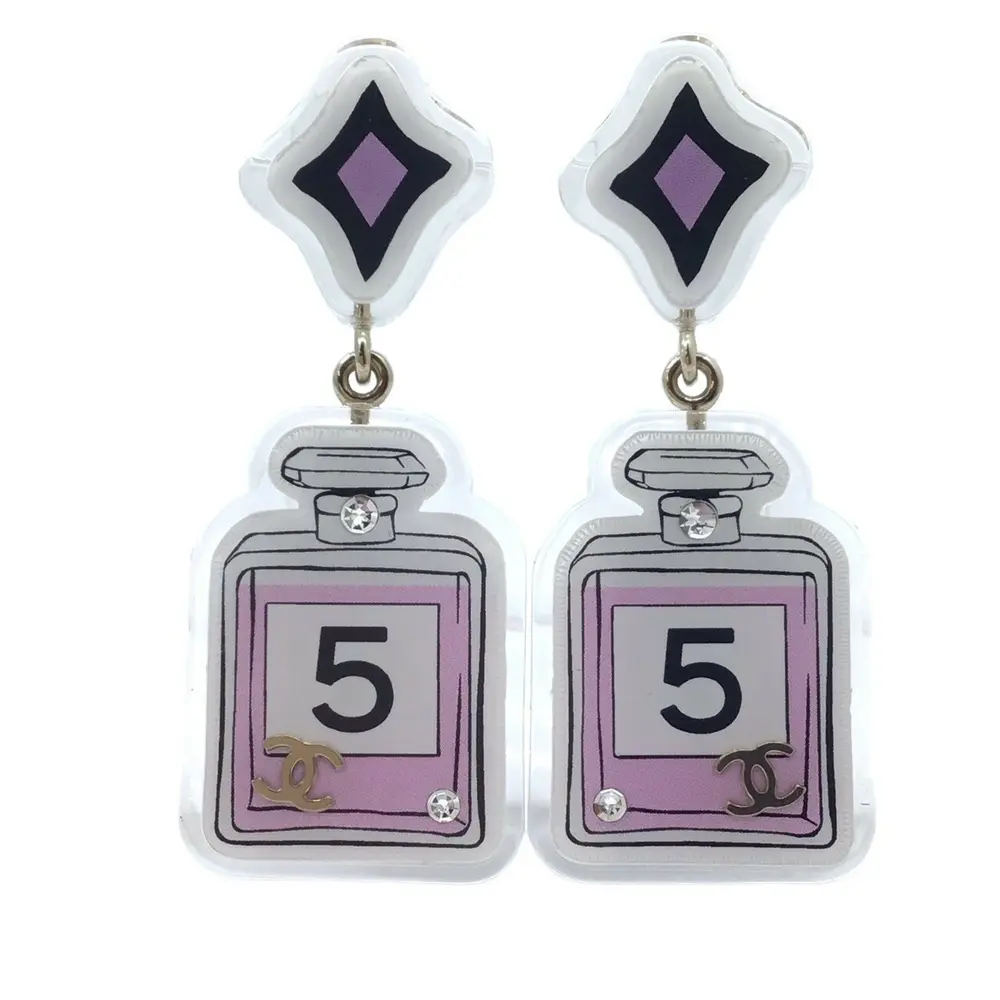 No.5 Perfume Rhinestone Earrings - Image 2