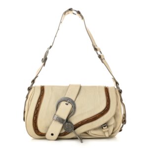 Calfskin Medium Gaucho Double Saddle Bag Ivory