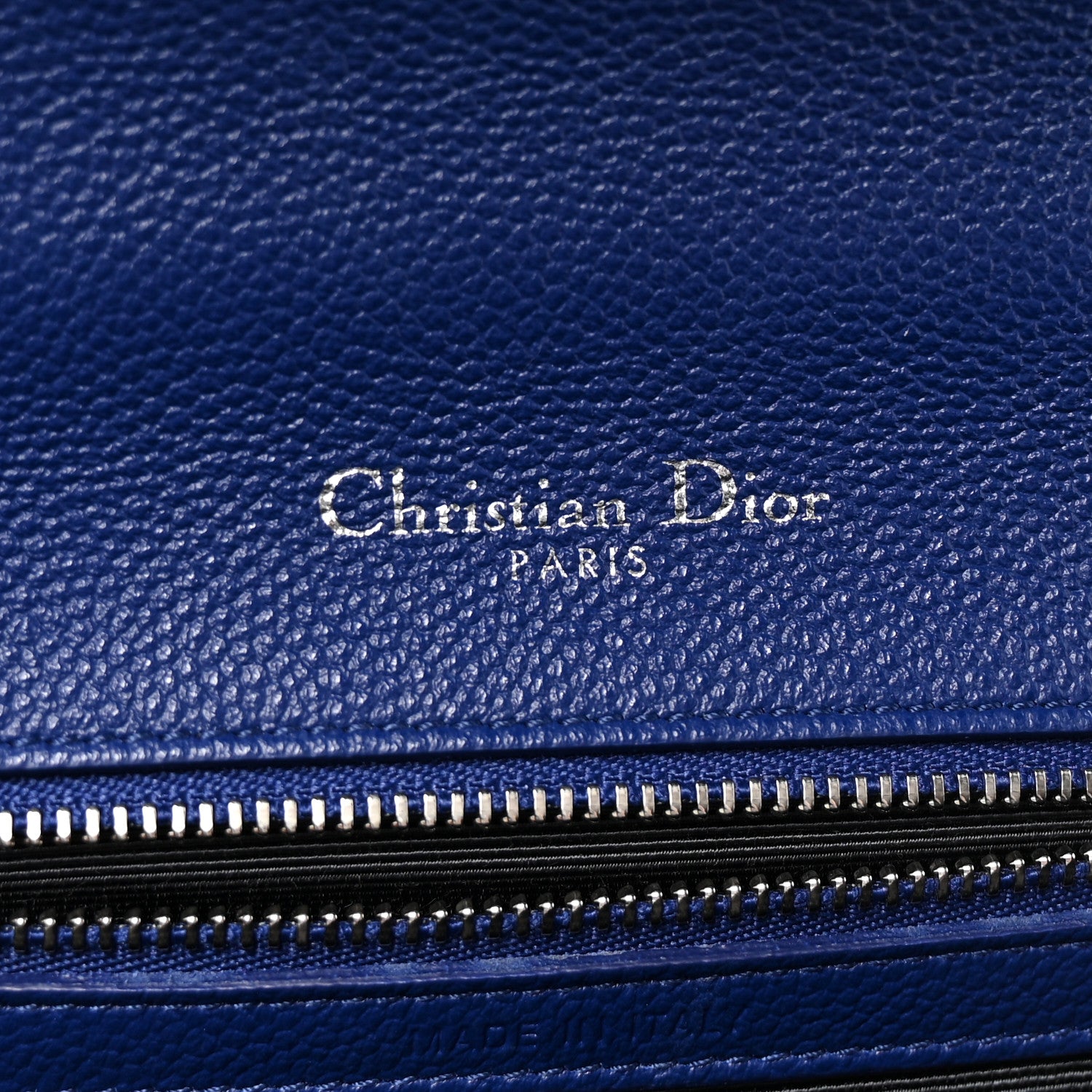 Grained Calfskin Medium Diorama Flap Bag Blue - Image 10