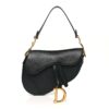 Grained Calfskin Saddle Bag Black