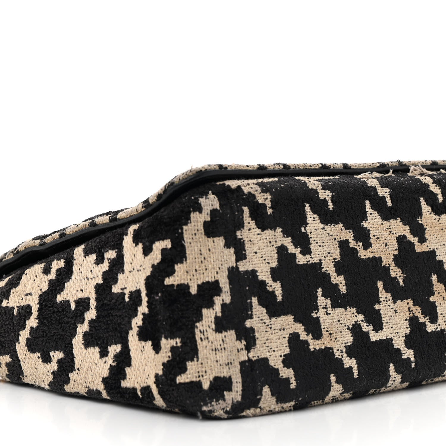 Technical Canvas Macro Houndstooth Medium Caro Bag Black White - Image 7