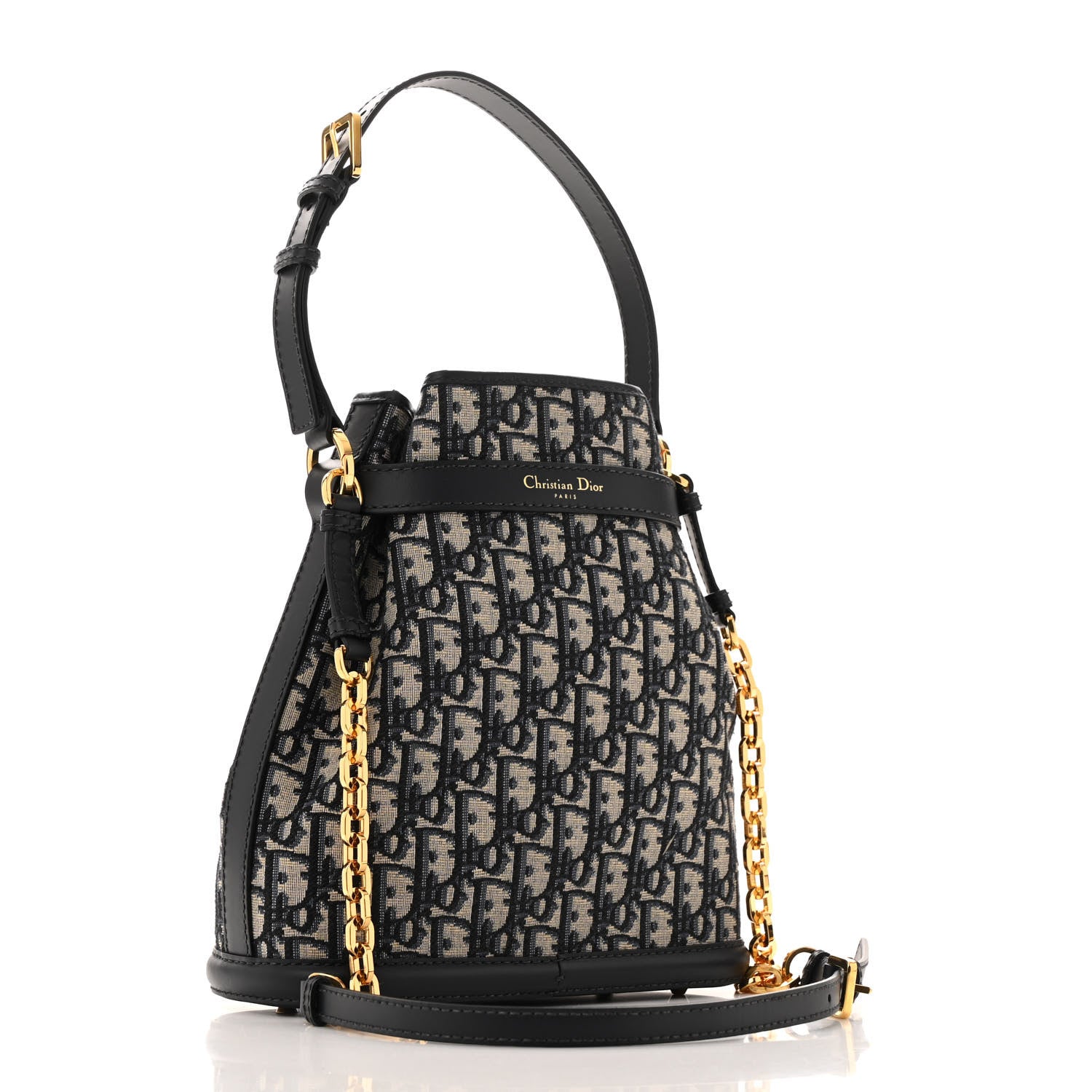 Oblique Calfskin Medium C'est Dior Bucket Bag Blue - Image 3