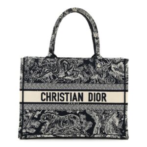 Canvas Embroidered Medium Dioriviera Toile De Jouy Reverse Book Tote Blue