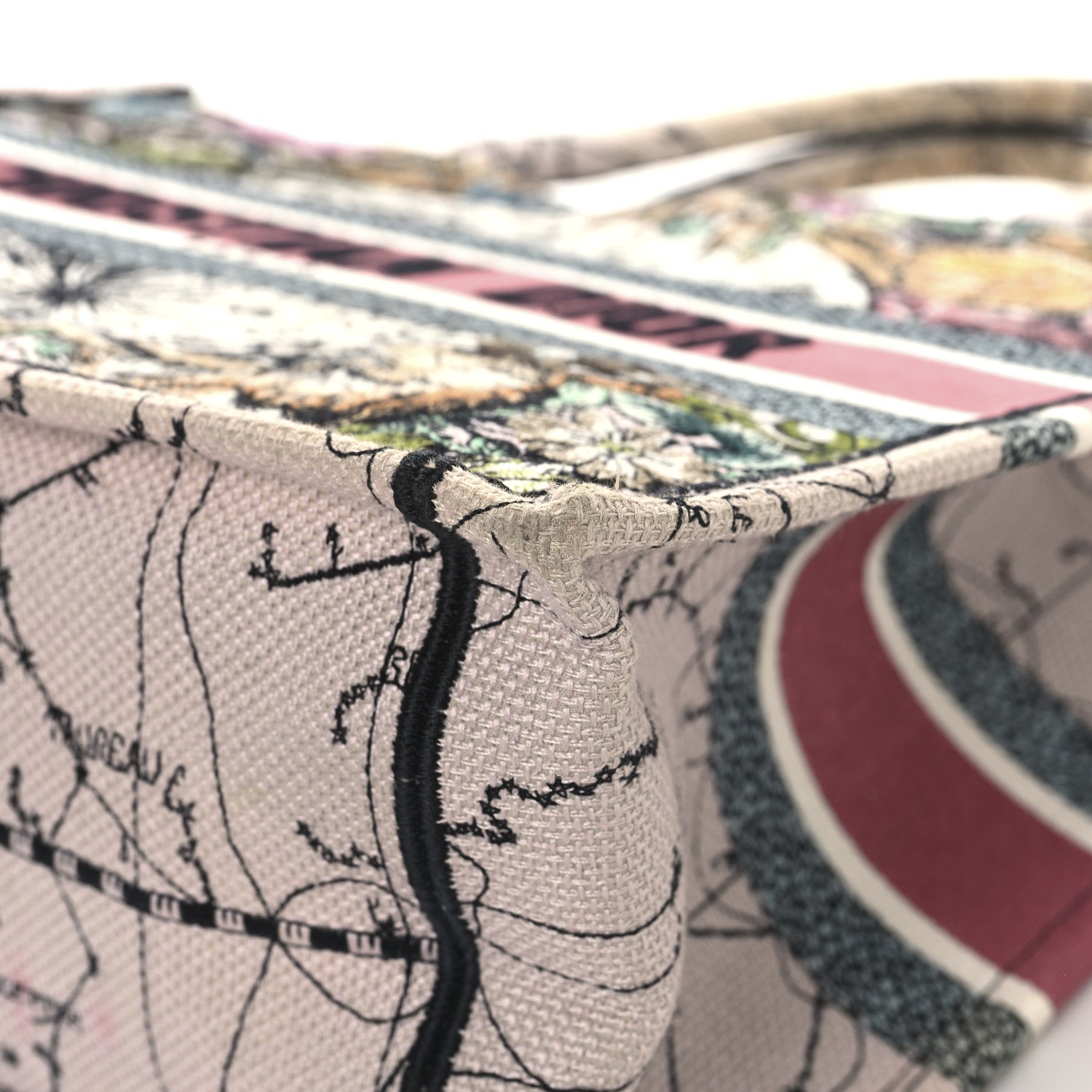 Canvas Embroidered Medium Zodiac Book Tote Latte Multicolor - Image 10