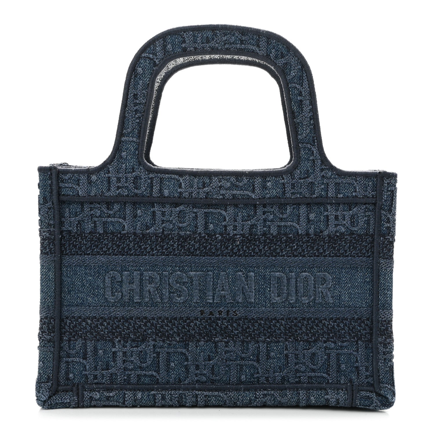 Oblique Denim Mini Book Tote Blue