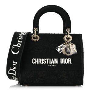 Canvas Embroidered Toile de Jouy Soleil Medium Lady D-Lite Black