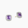 Albion Stud Earrings Sterling Silver with Amethyst and Diamonds, 7mm