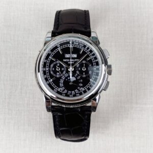 Perpetual Calendar Chronograph Platinum Black Dial 5970P-001