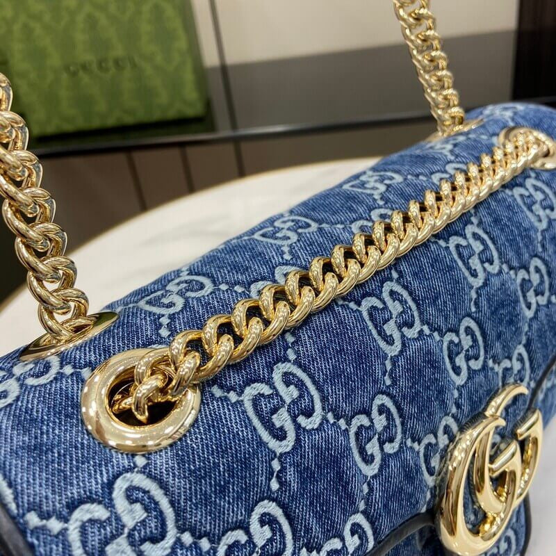 Gucci marmont 26 cm blue denim - Image 22