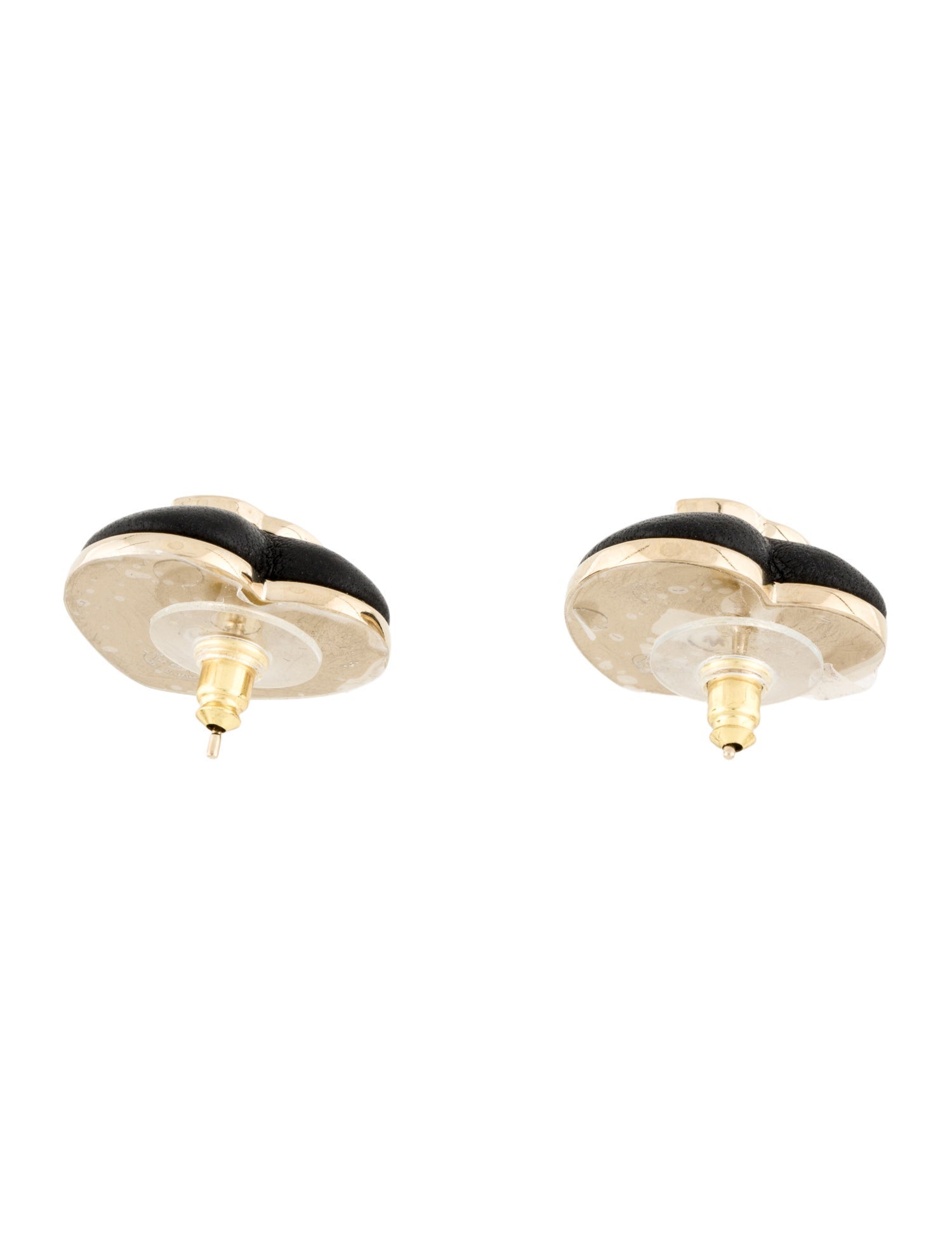 2022 Leather Heart CC Stud Earrings - Image 2