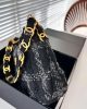 CHANEL Cashmere Tweed Quilted Hobo Black Grey - Image 9