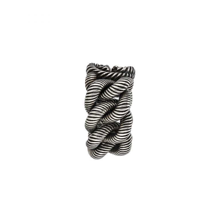 SILVER RING WITH INTERLOCKING G - Image 3