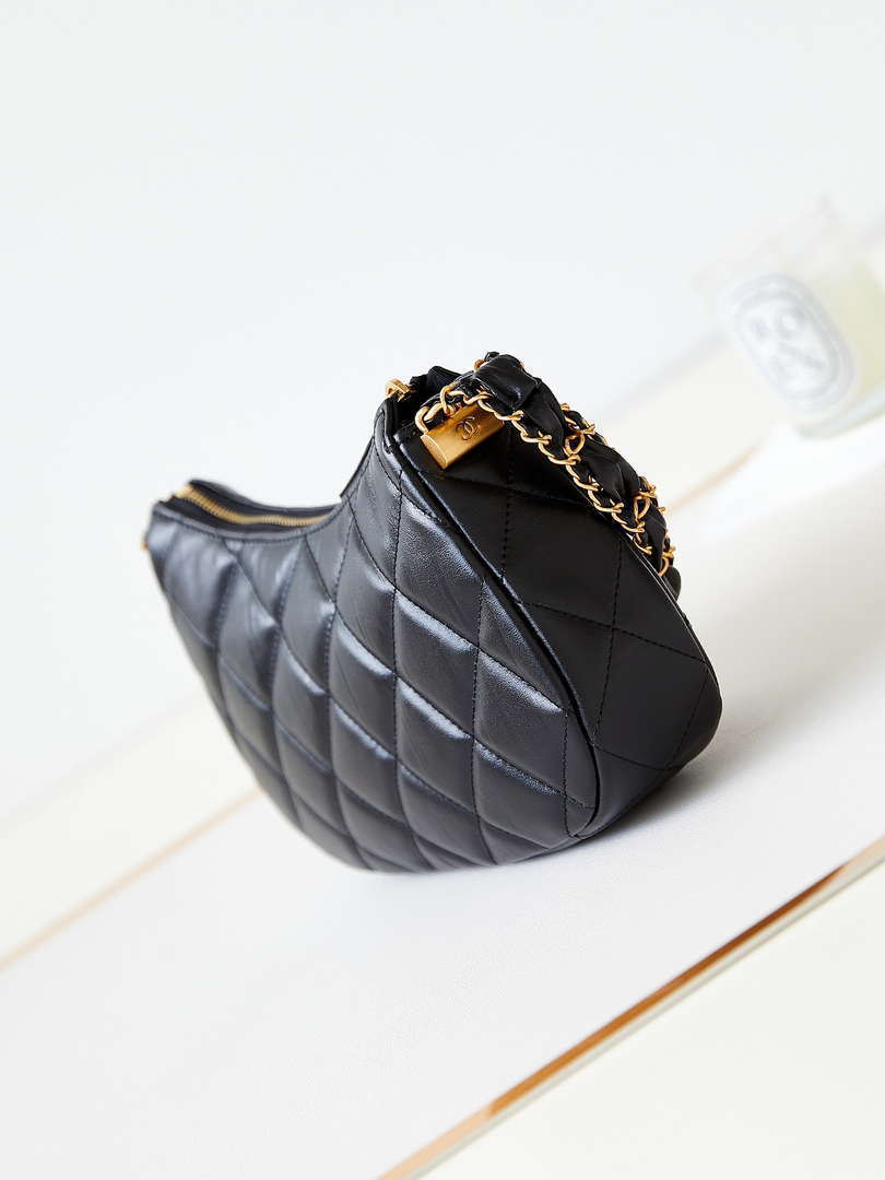Chanel Aged Calfskin Quilted Small 19 Hobo Black - Image 20