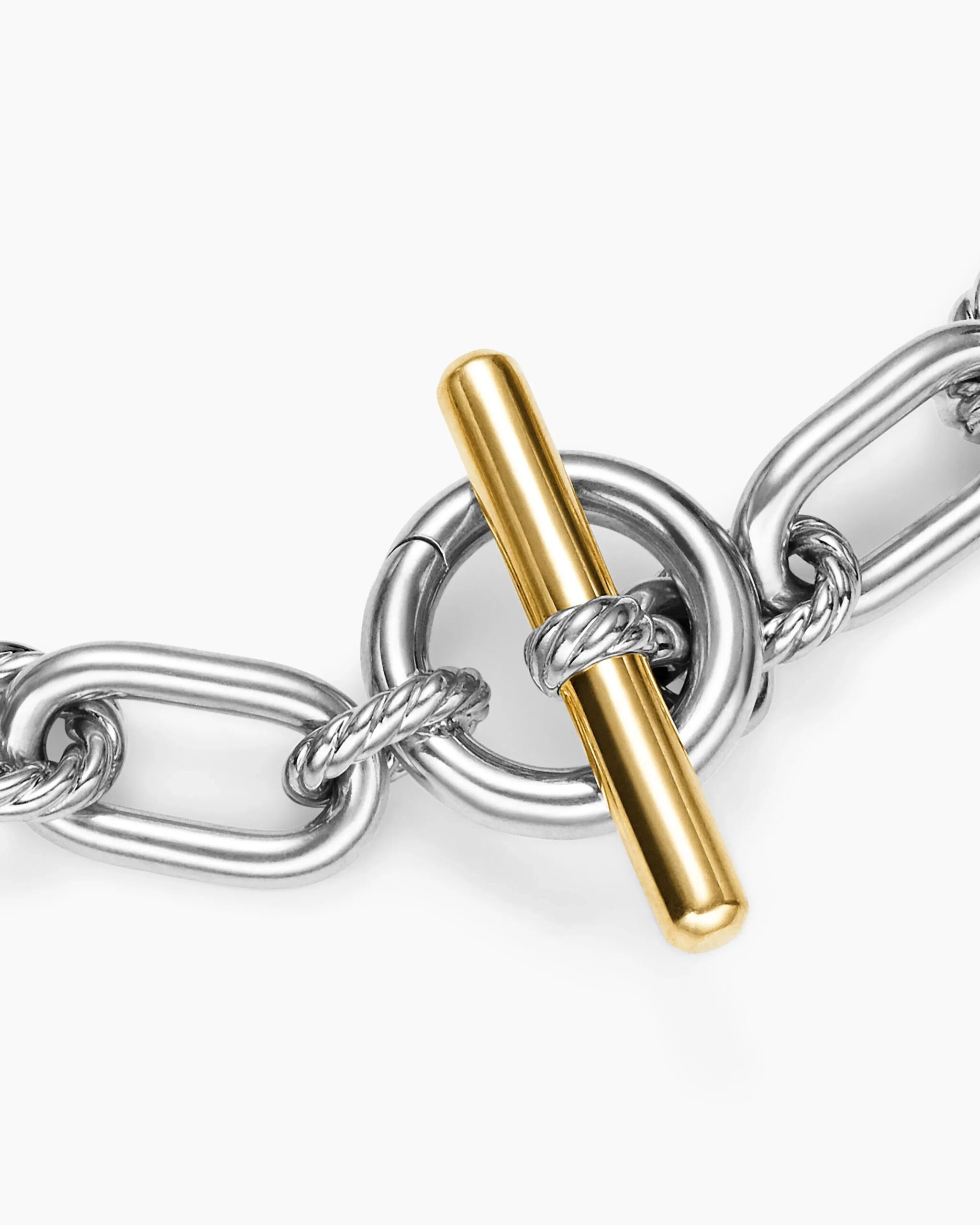 DY Madison® Toggle Chain Necklace Sterling Silver with 18K Yellow Gold, 11mm - Image 5