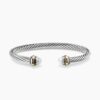 Classic Cable Bracelet Sterling Silver with 14K Yellow Gold and Pearls, 5mm
