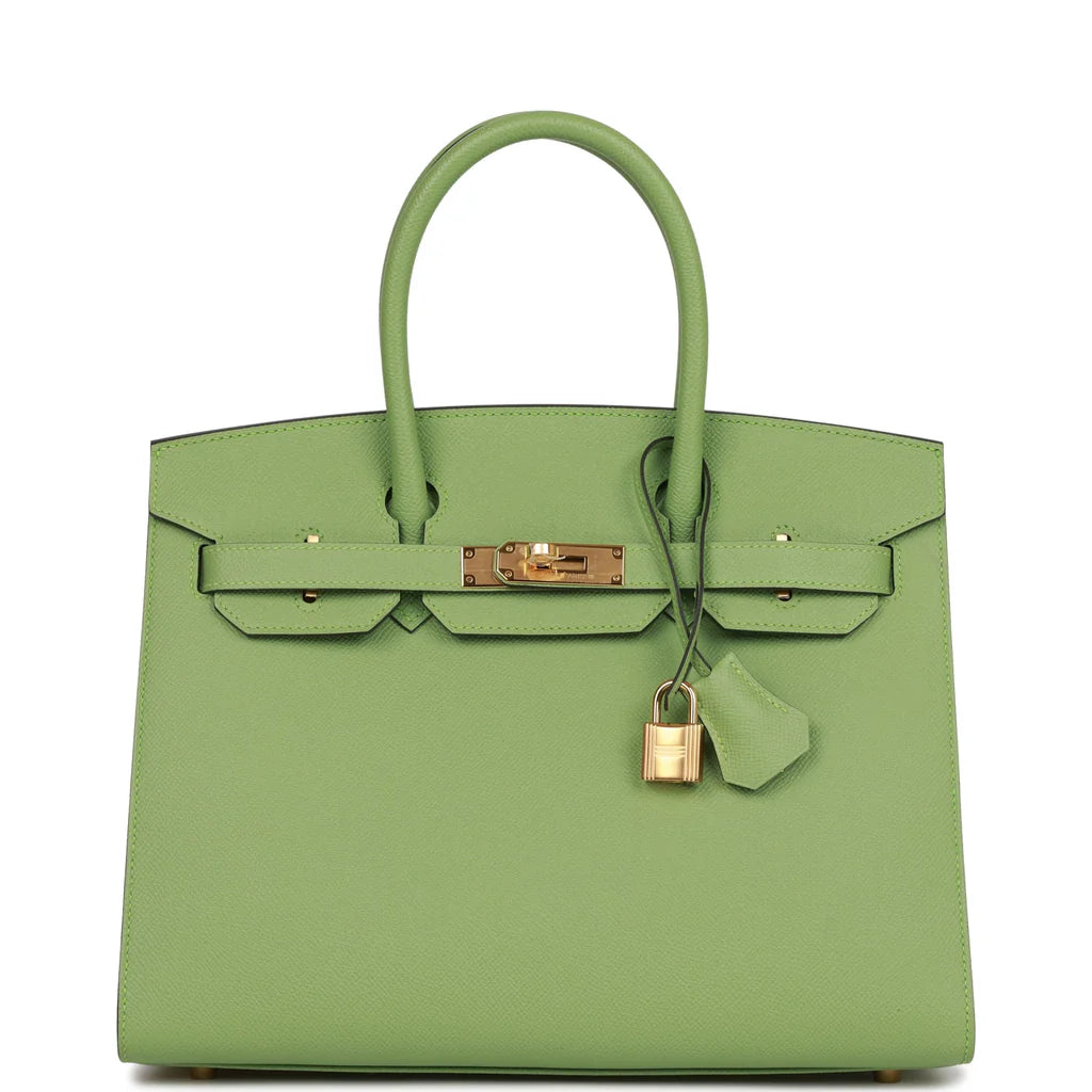 Birkin 35 Vert Criquet Epsom with Palladium Hardware