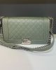 CHANEL MEDIUM BOY BAG CAVIAR LIGHT GREEN - Image 14