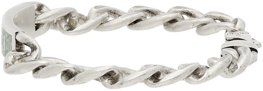 Silver Enamel Logo Bracelet - Image 3