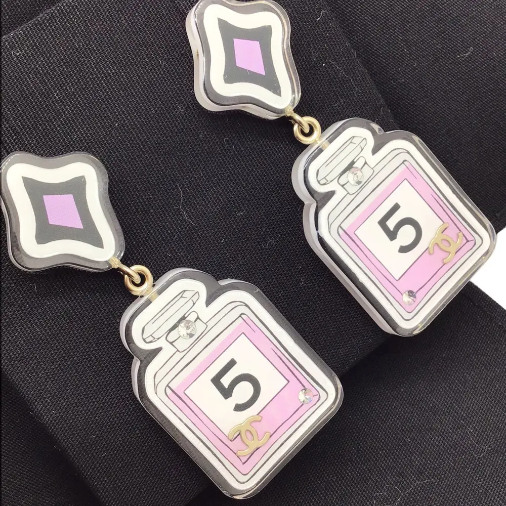 No.5 Perfume Rhinestone Earrings - Image 3