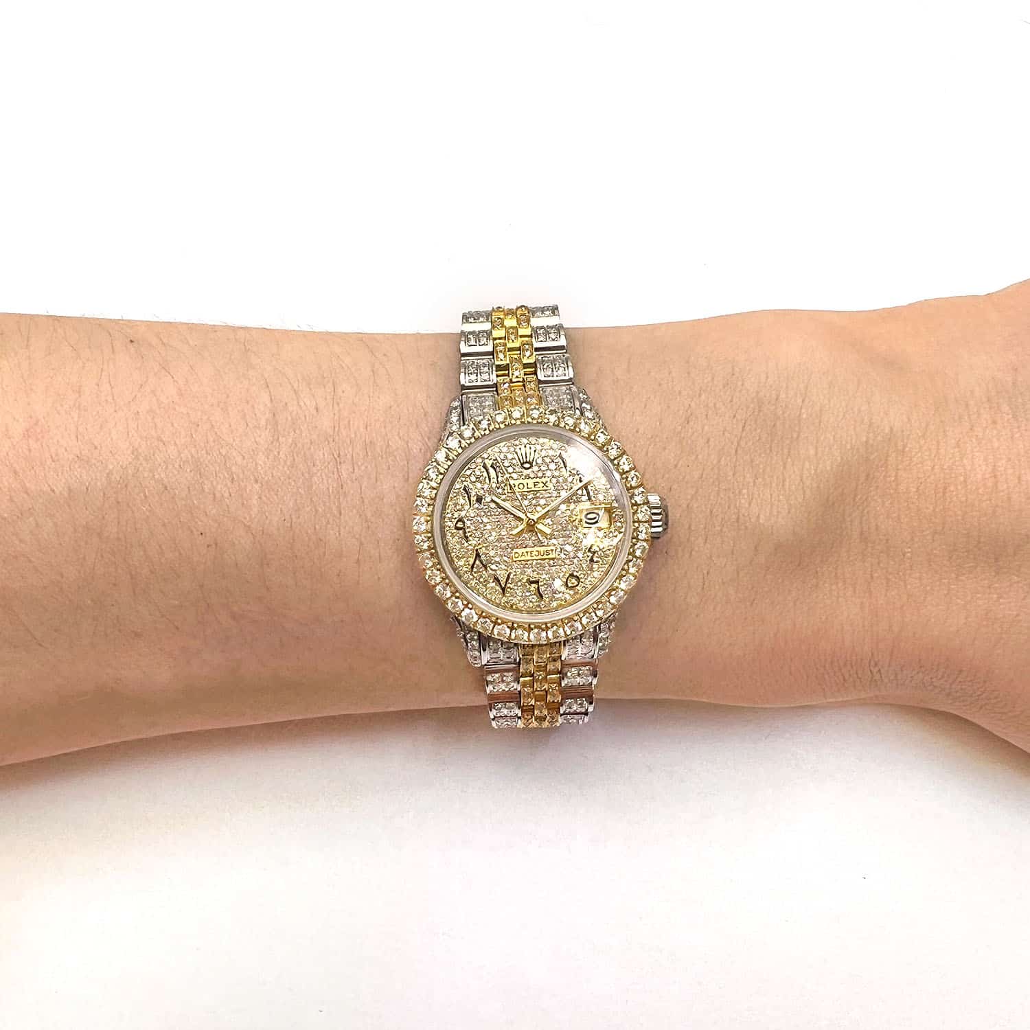 Rolex Datejust Custom Diamond Pave 69173 Jubilee Band Diamond Dial Bezel 26mm Watch - Image 3