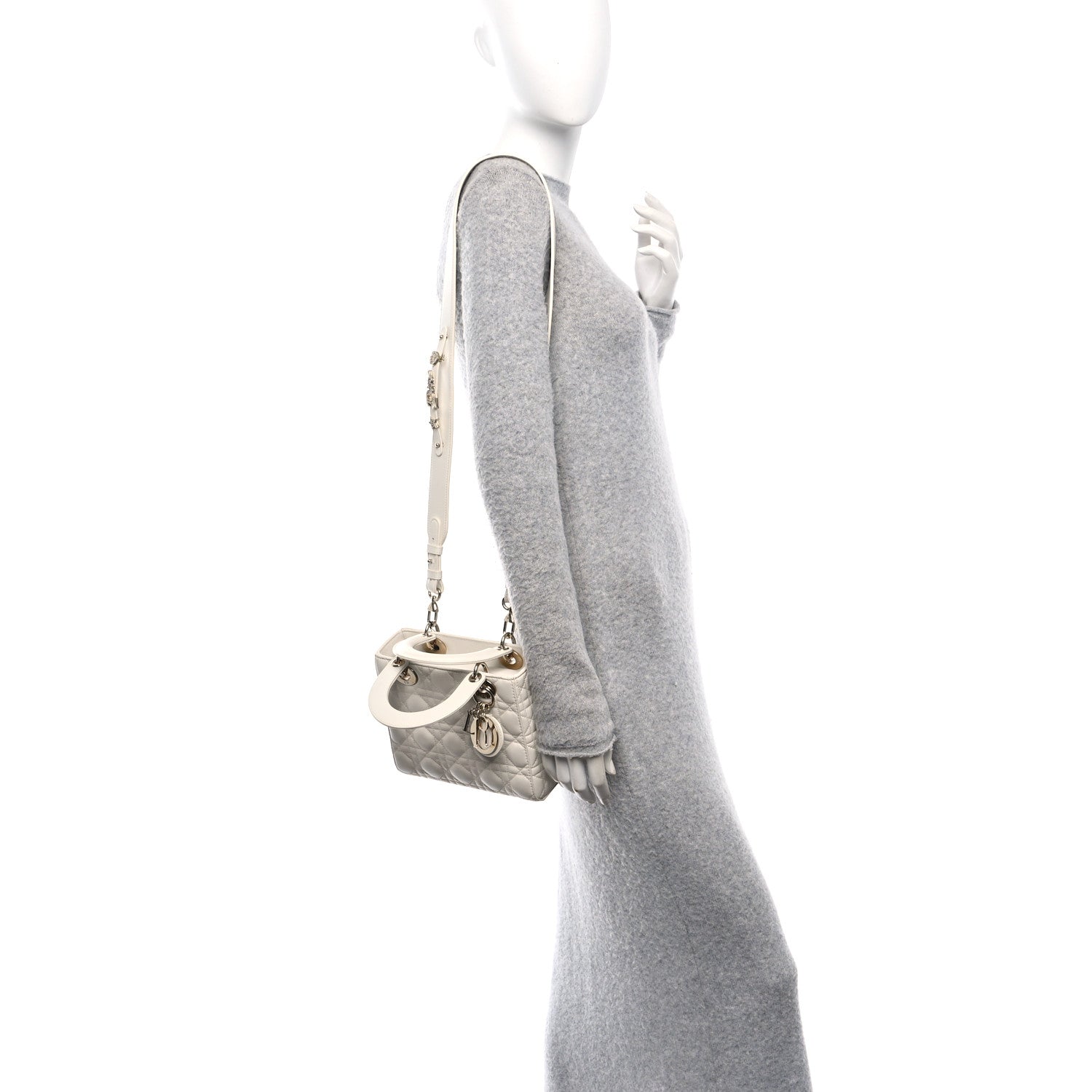 Lambskin Cannage Small My ABCDior Lady Dior White - Image 2